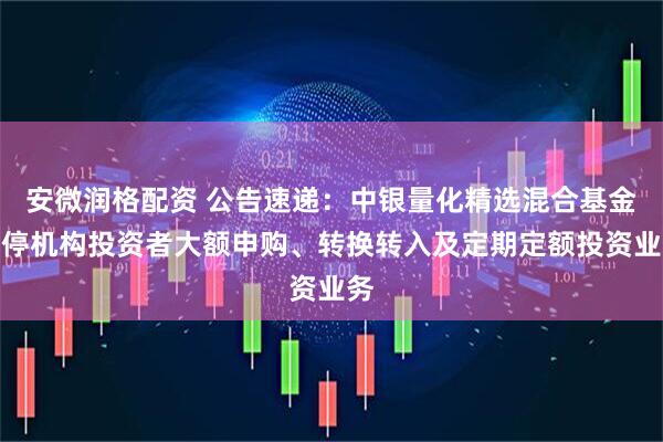 安微润格配资 公告速递：中银量化精选混合基金暂停机构投资者大额申购、转换转入及定期定额投资业务